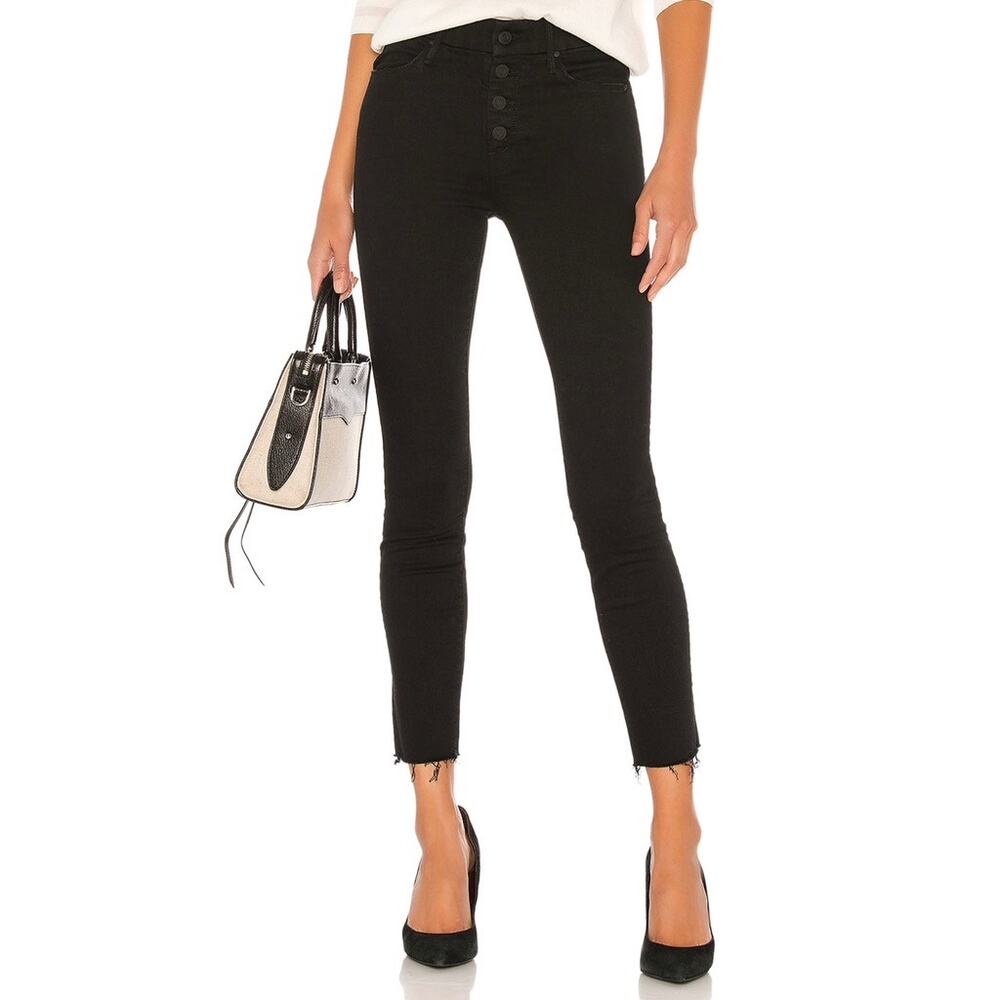 MOTHER The Pixie Ankle Fray Skinny Jeans in Not Guilty size 28